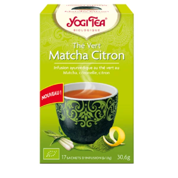 Organic Matcha Lemon Green Tea Infusion – 17 Sachets – Yogi Tea